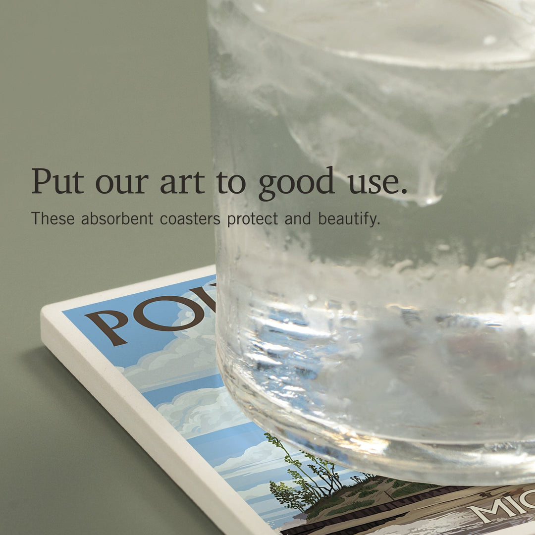 Point Betsie Lighthouse, Michigan, Coasters Coasters Lantern Press