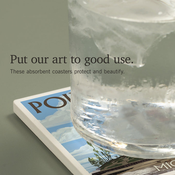 Point Betsie Lighthouse, Michigan, Coasters Coasters Lantern Press