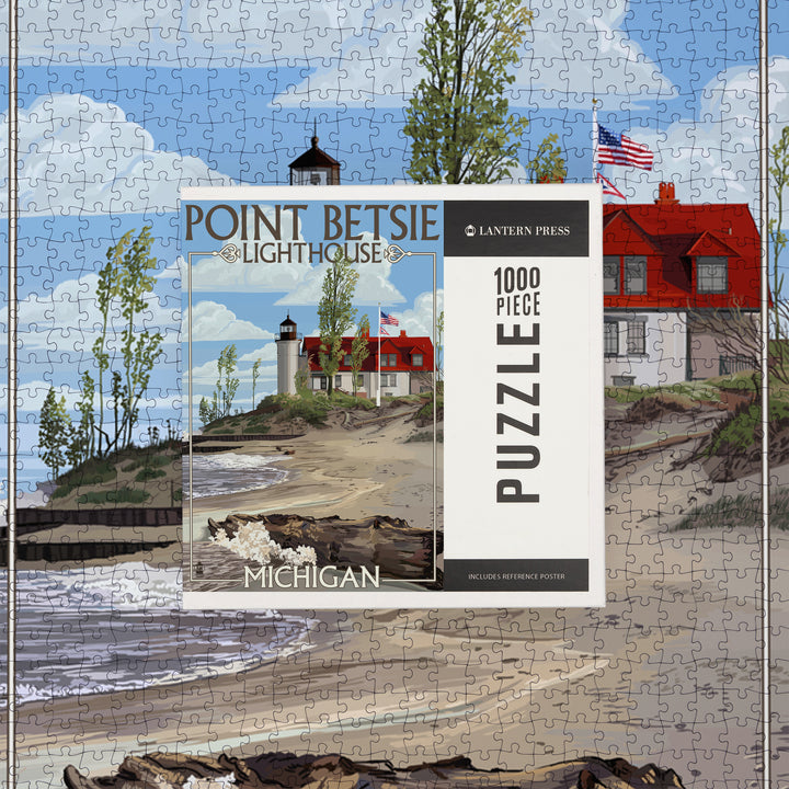 Point Betsie Lighthouse, Michigan, Jigsaw Puzzle Puzzle Lantern Press