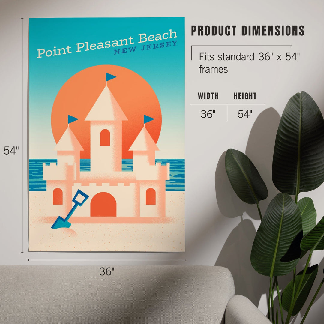 Point Pleasant Beach, New Jersey, Sun-faded Shoreline Collection, Sand Castle on Beach, Art & Giclee Prints Art Lantern Press