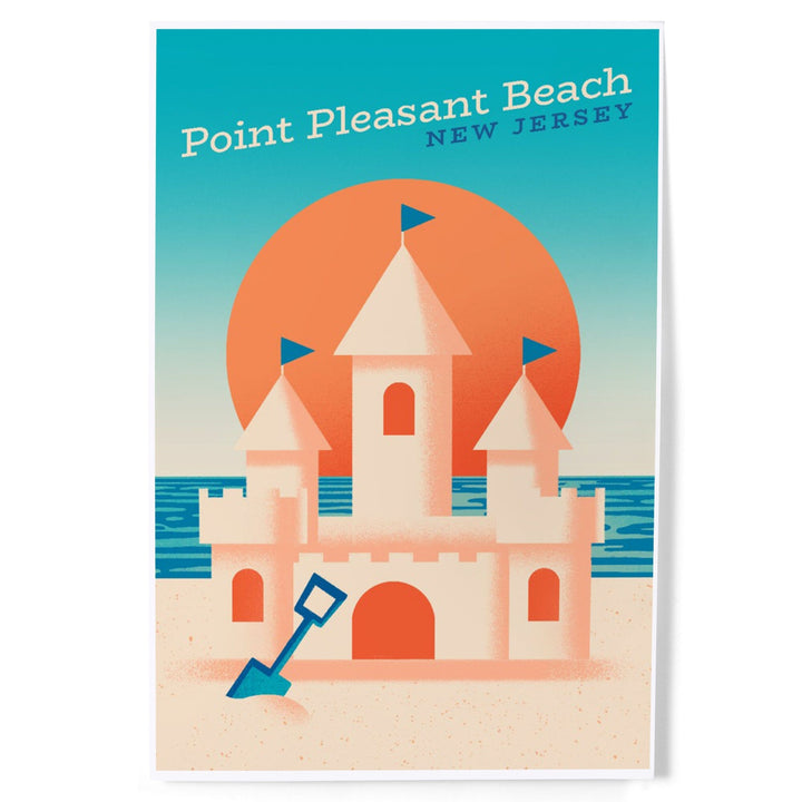Point Pleasant Beach, New Jersey, Sun-faded Shoreline Collection, Sand Castle on Beach, Art & Giclee Prints Art Lantern Press