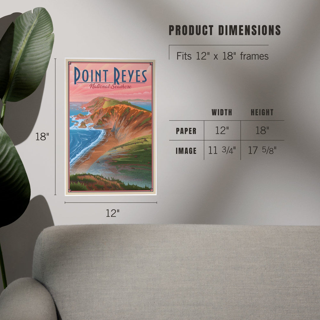 Point Reyes National Seashore, California, Lithograph, Art & Giclee Prints Art Lantern Press