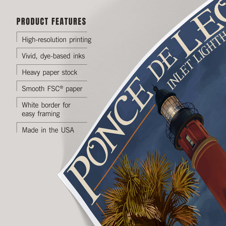 Ponce De Leon Inlet Lighthouse, Florida, Dusk Scene, Art & Giclee Prints Art Lantern Press