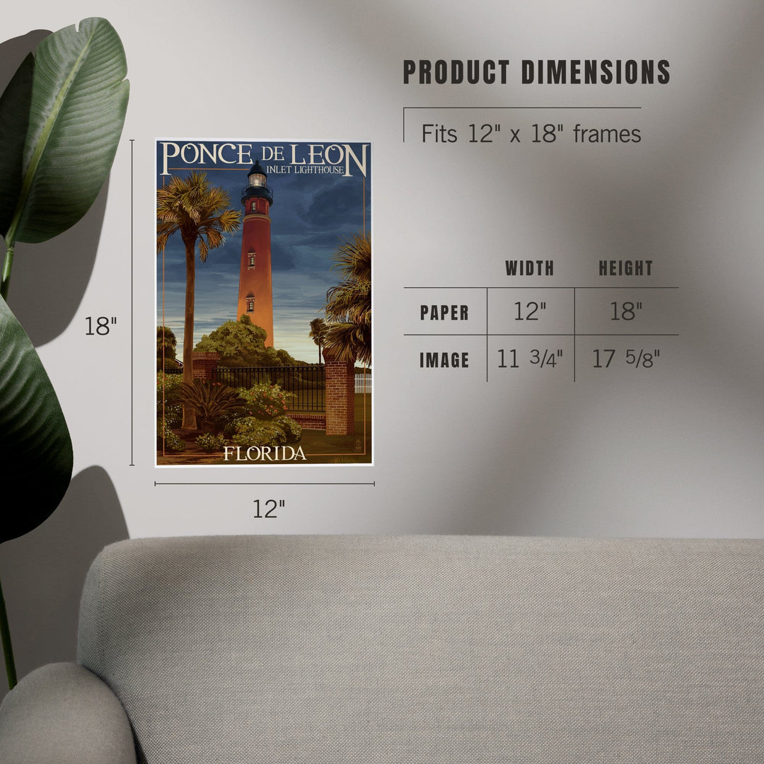 Ponce De Leon Inlet Lighthouse, Florida, Dusk Scene, Art & Giclee Prints Art Lantern Press