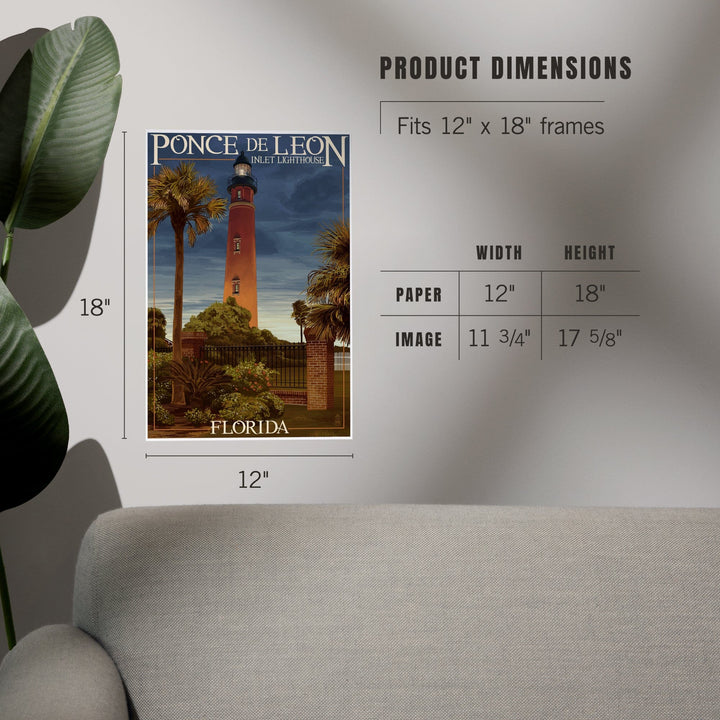 Ponce De Leon Inlet Lighthouse, Florida, Dusk Scene, Art & Giclee Prints Art Lantern Press