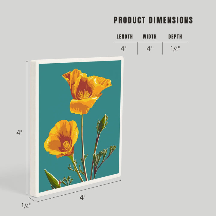 Poppy, Letterpress, Coasters Coasters Lantern Press