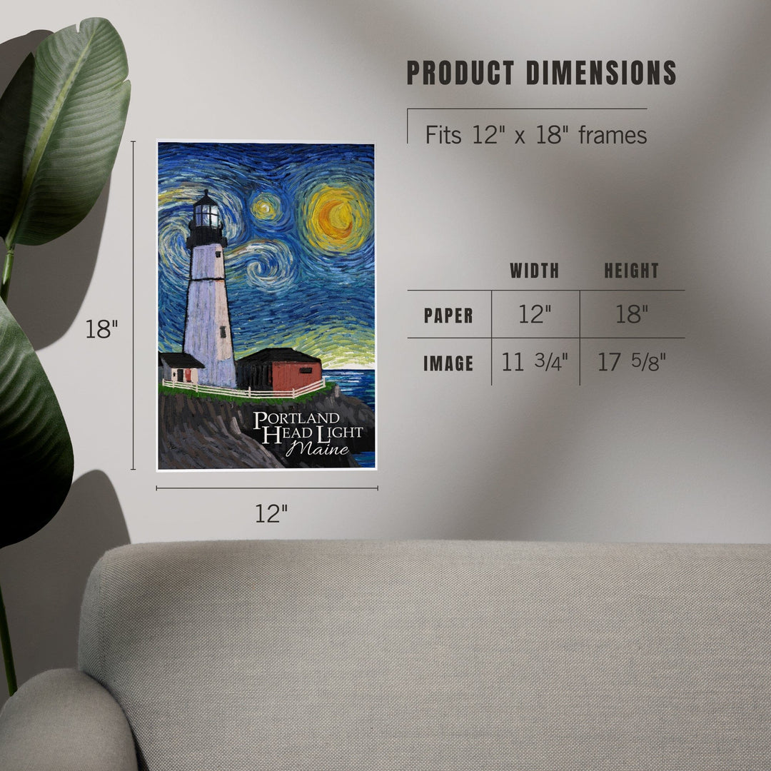 Portland Head Lighthouse, Maine, Starry Night, Art & Giclee Prints Art Lantern Press
