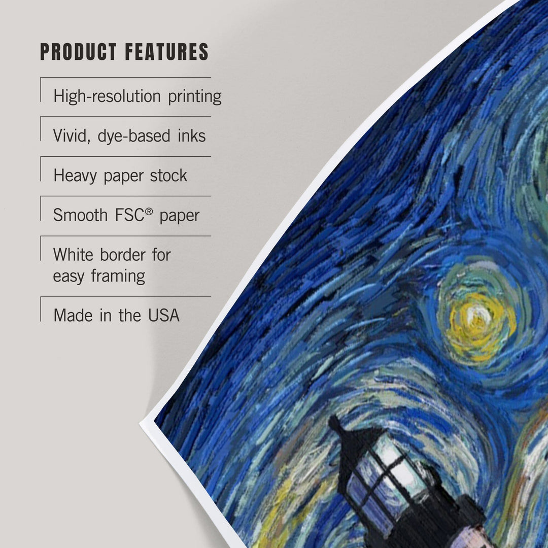 Portland Head Lighthouse, Maine, Starry Night, Art & Giclee Prints Art Lantern Press