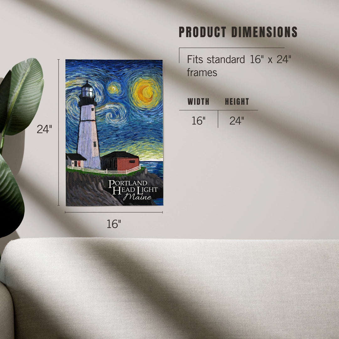 Portland Head Lighthouse, Maine, Starry Night, Art & Giclee Prints Art Lantern Press