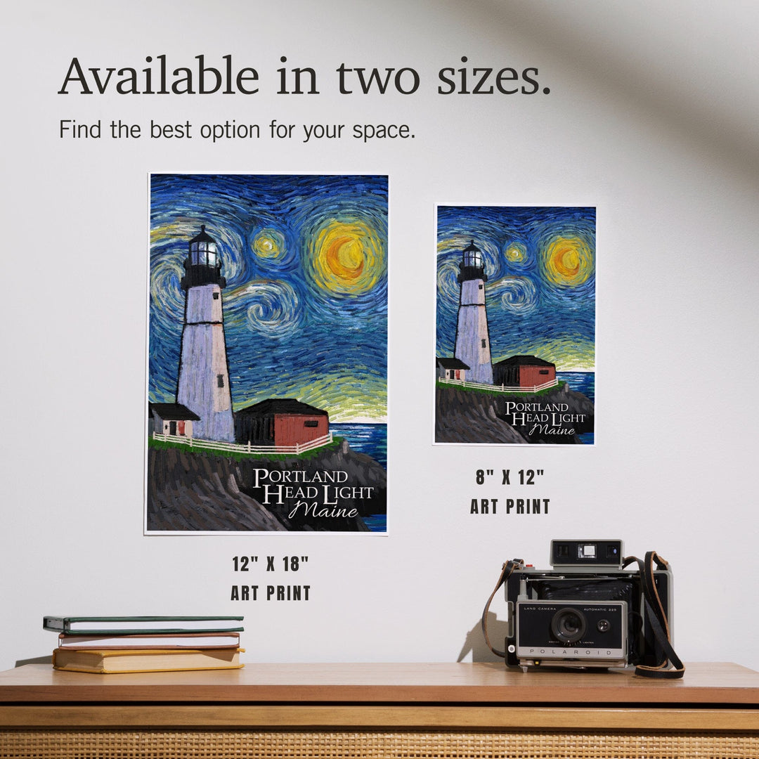 Portland Head Lighthouse, Maine, Starry Night, Art & Giclee Prints Art Lantern Press