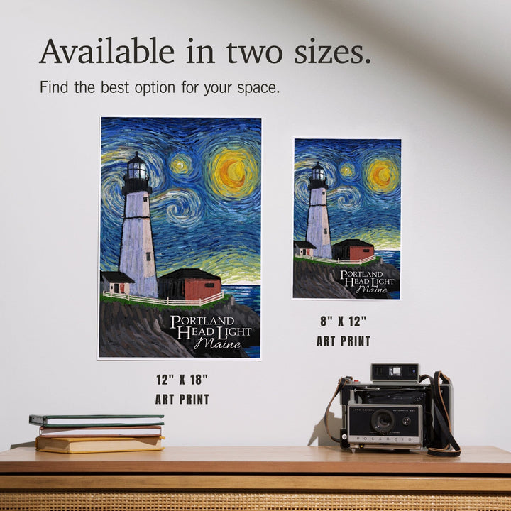 Portland Head Lighthouse, Maine, Starry Night, Art & Giclee Prints Art Lantern Press