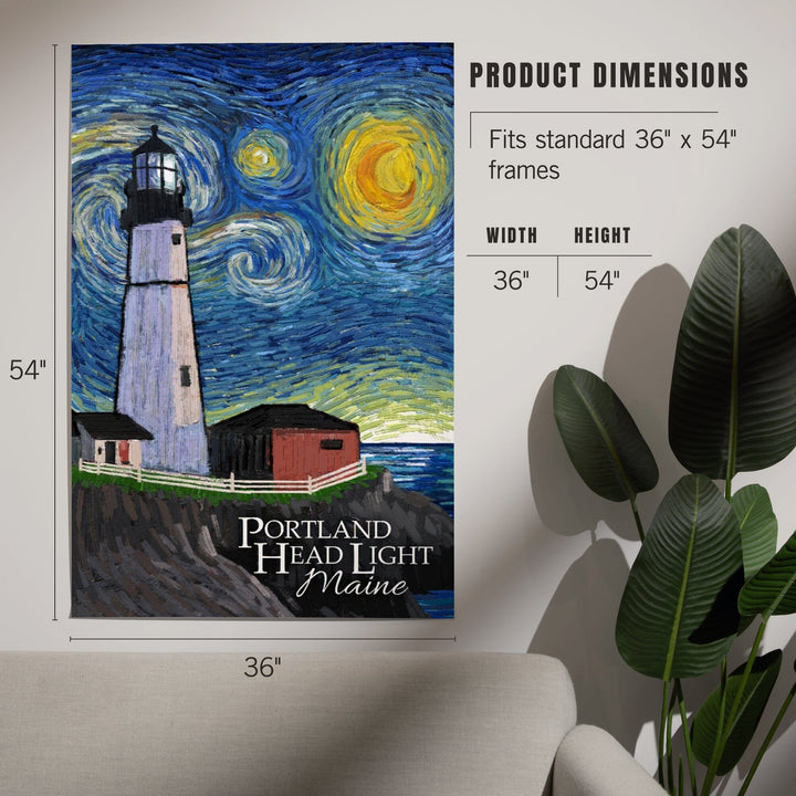 Portland Head Lighthouse, Maine, Starry Night, Art & Giclee Prints Art Lantern Press