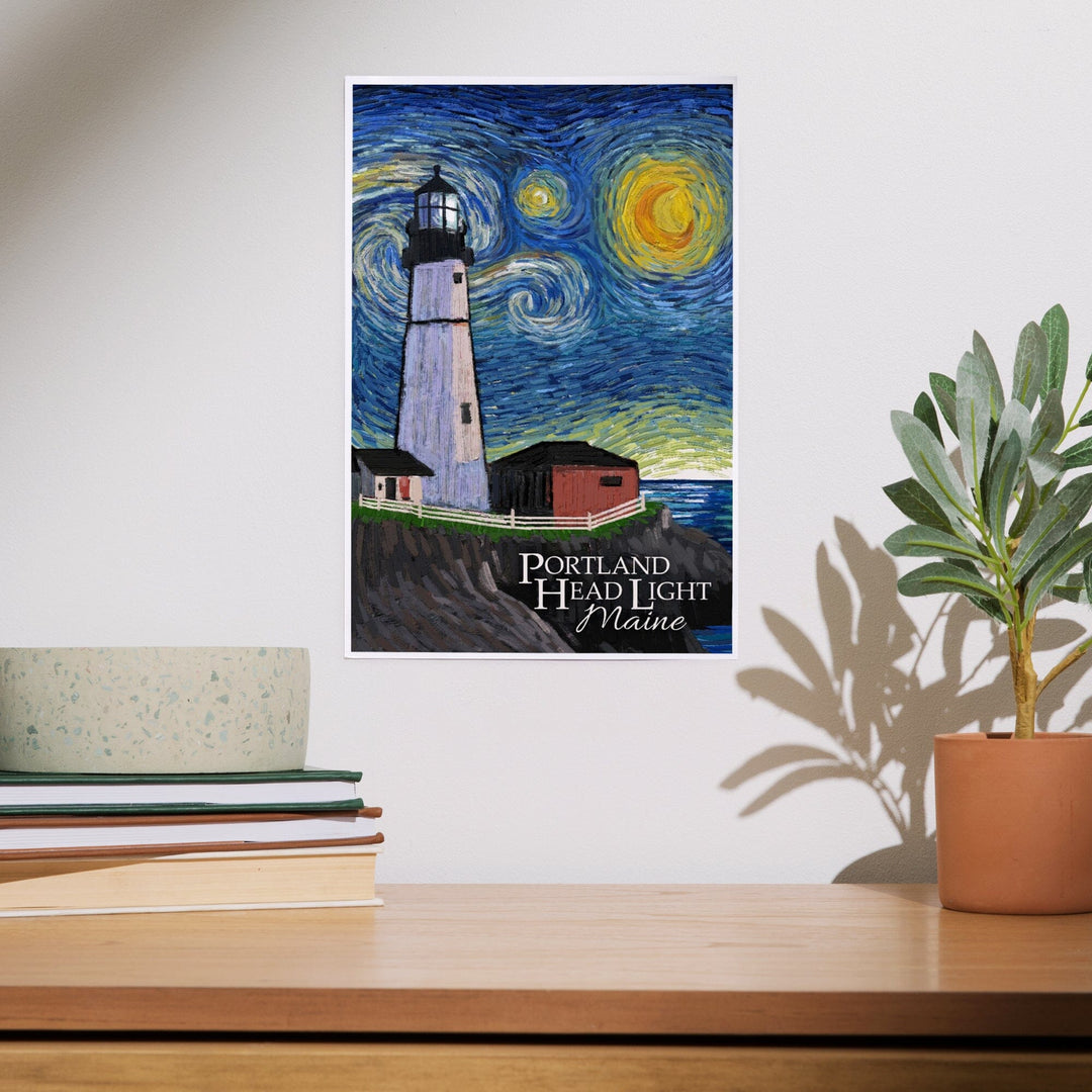 Portland Head Lighthouse, Maine, Starry Night, Art & Giclee Prints Art Lantern Press