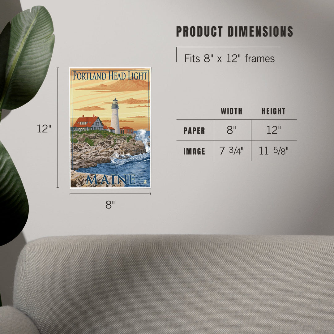 Portland, Maine, Portland Head Light, Art & Giclee Prints Art Lantern Press