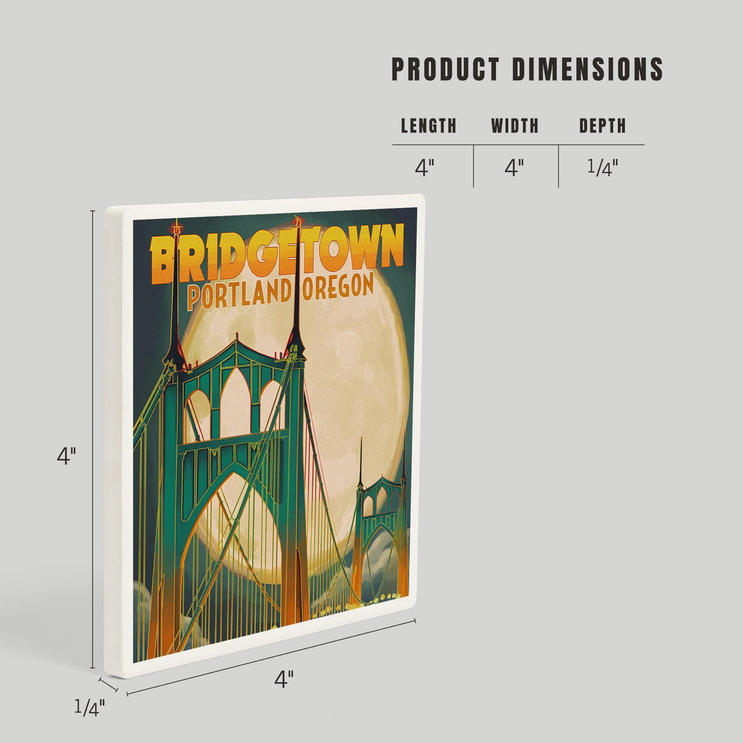 Portland, Oregon, Bridgetown and Full Moon, Coasters Coasters Lantern Press