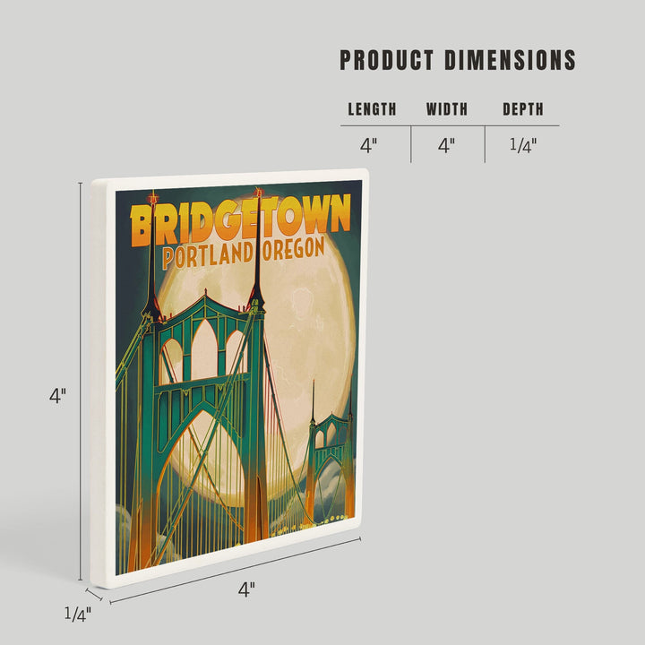 Portland, Oregon, Bridgetown and Full Moon, Coasters Coasters Lantern Press