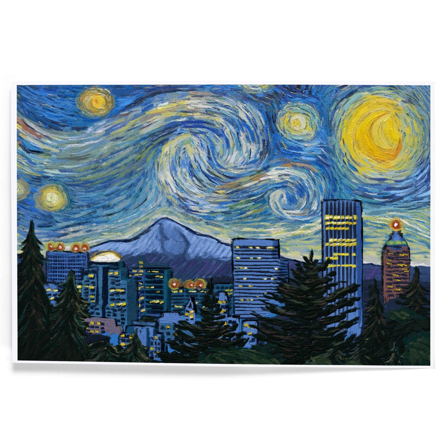 Portland, Oregon, Starry Night City Series, Art & Giclee Prints Art Lantern Press