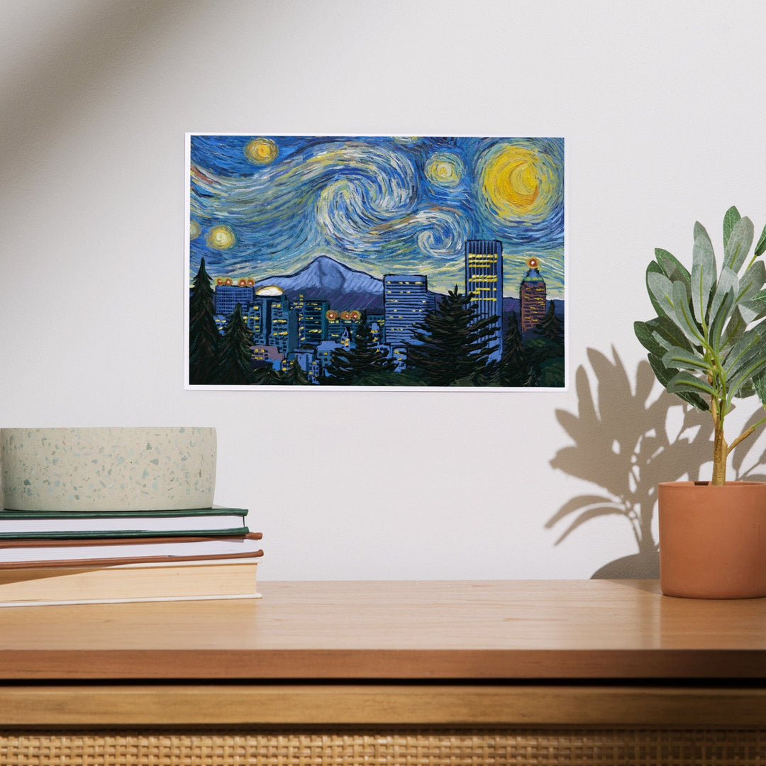 Portland, Oregon, Starry Night City Series, Art & Giclee Prints Art Lantern Press