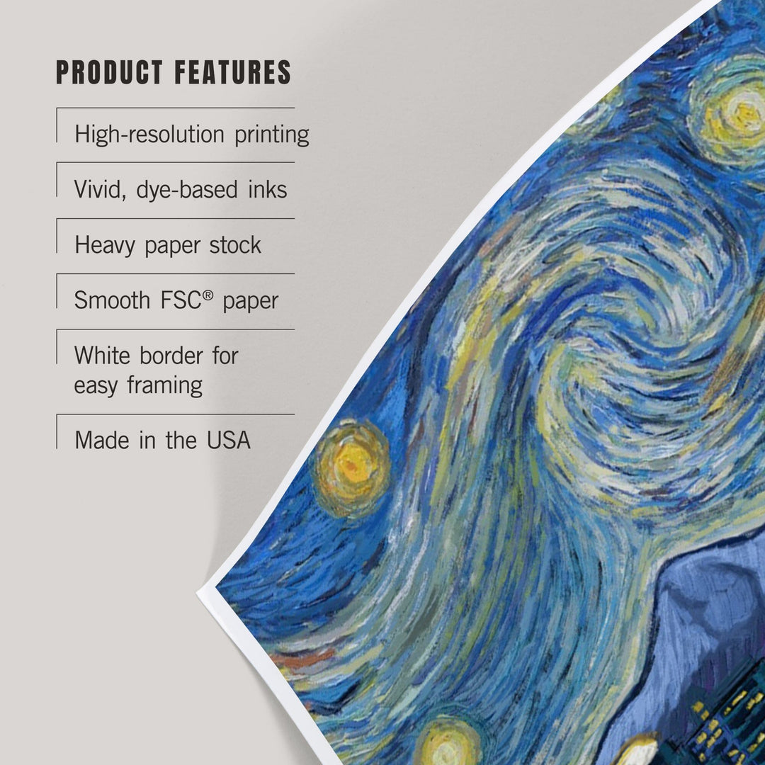 Portland, Oregon, Starry Night City Series, Art & Giclee Prints Art Lantern Press