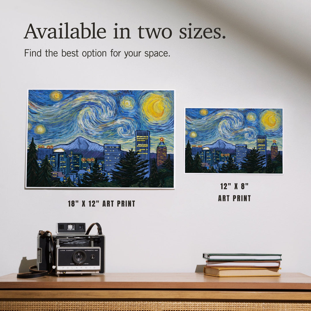 Portland, Oregon, Starry Night City Series, Art & Giclee Prints Art Lantern Press