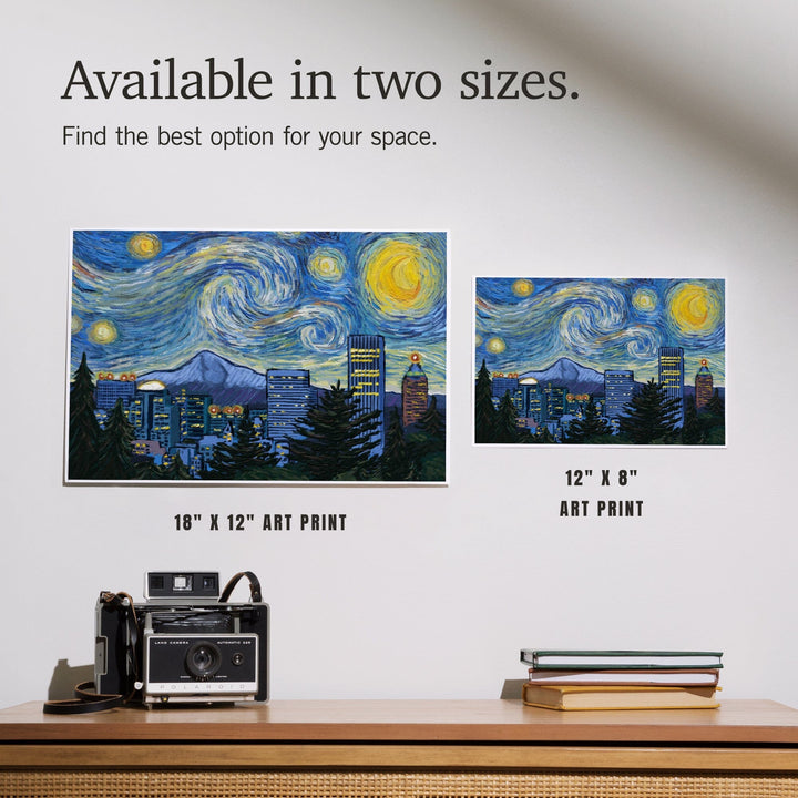 Portland, Oregon, Starry Night City Series, Art & Giclee Prints Art Lantern Press