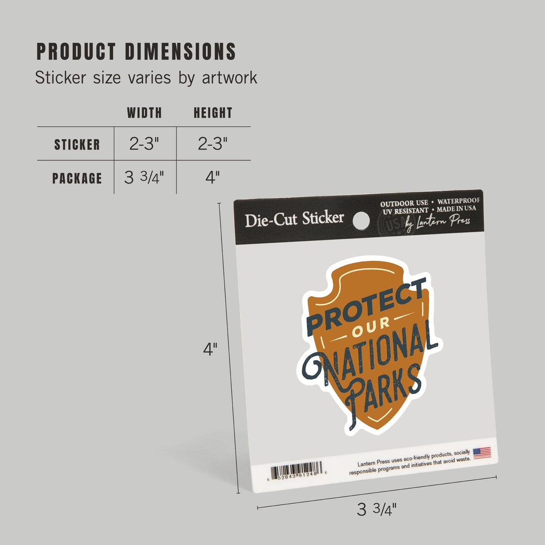 Protect Our National Parks, Contour, Vinyl Sticker Sticker Lantern Press