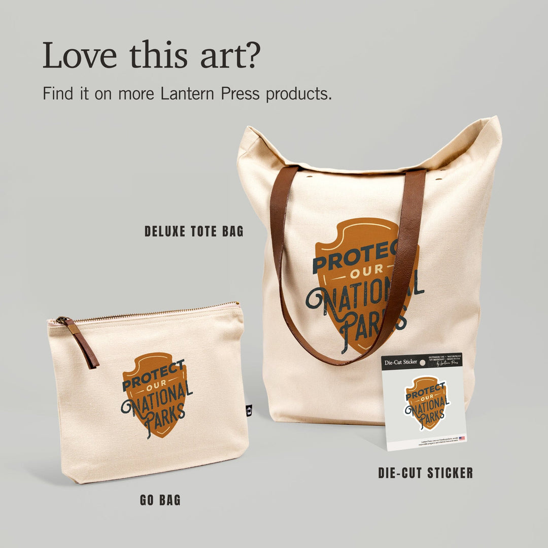 Protect Our National Parks,, Organic Cotton Zipper Pouch, Go Bag Go Bag Lantern Press