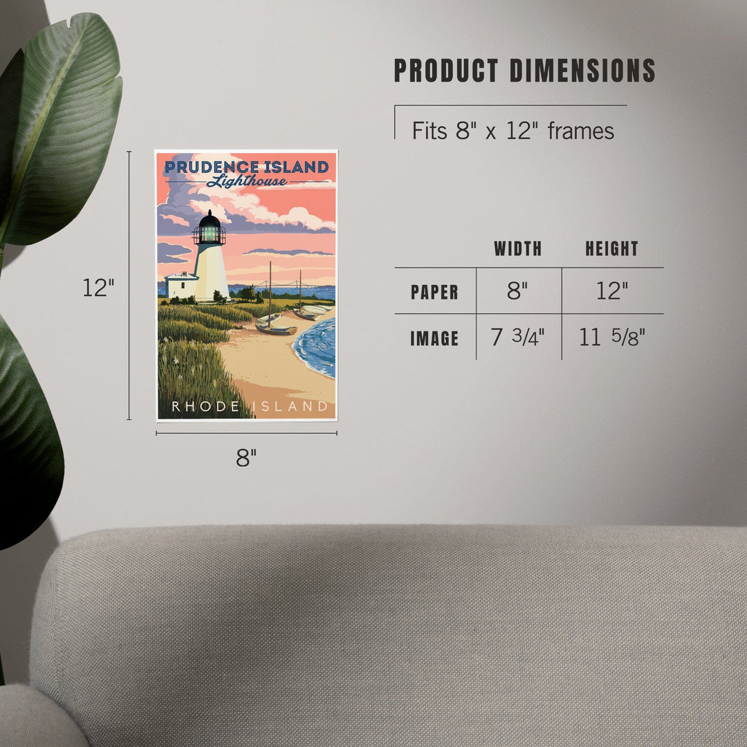 Prudence Island, Rhode Island, Lighthouse, Art & Giclee Prints Art Lantern Press