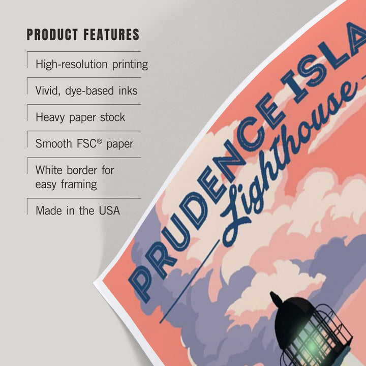 Prudence Island, Rhode Island, Lighthouse, Art & Giclee Prints Art Lantern Press