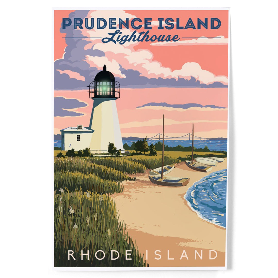 Prudence Island, Rhode Island, Lighthouse, Art & Giclee Prints Art Lantern Press
