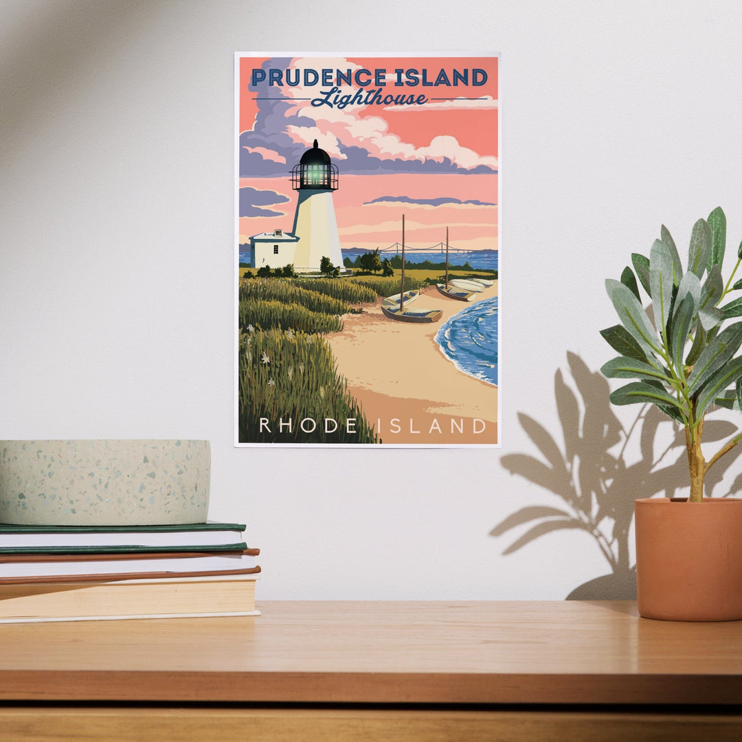 Prudence Island, Rhode Island, Lighthouse, Art & Giclee Prints Art Lantern Press
