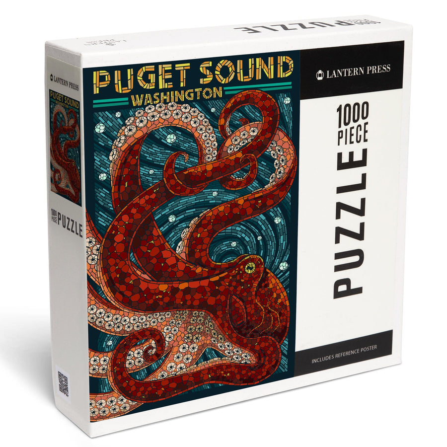 Puget Sound, Washington, Octopus Mosaic, Jigsaw Puzzle Puzzle Lantern Press 