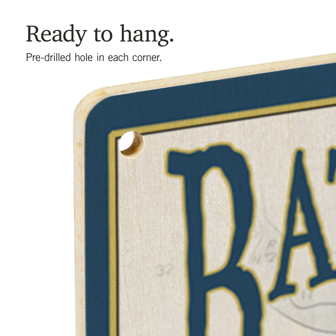 Put-In-Bay, Ohio, Battle of Lake Erie Nautical Chart, Lantern Press Artwork, Wood Signs and Postcards Wood Lantern Press