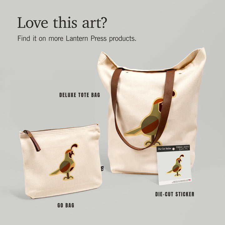 Quail, Geometric, Contour, Lantern Press Artwork, Vinyl Sticker Sticker Lantern Press