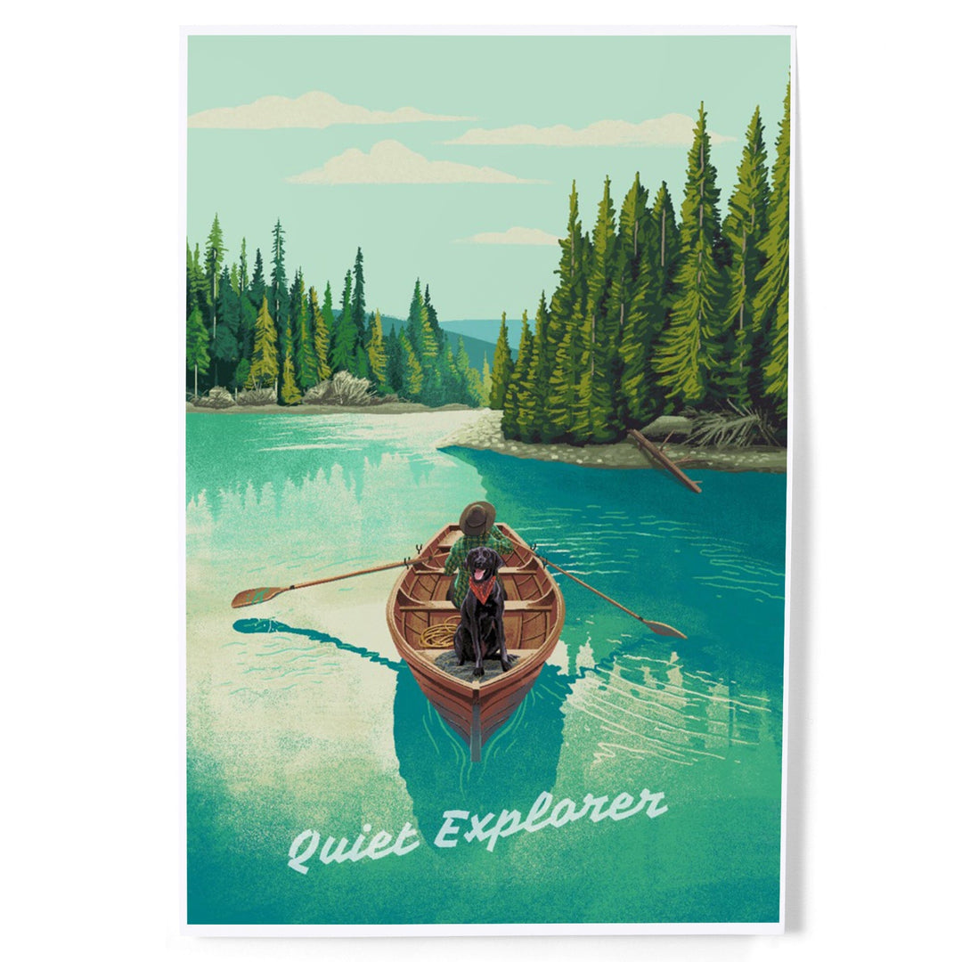 Quiet Explorer, Boating, Hills, Art & Giclee Prints Art Lantern Press