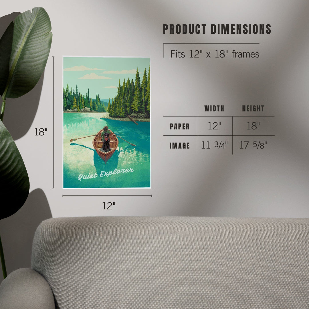 Quiet Explorer, Boating, Hills, Art & Giclee Prints Art Lantern Press