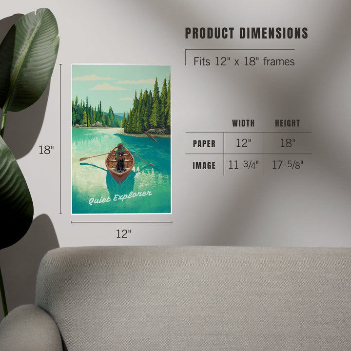 Quiet Explorer, Boating, Hills, Art & Giclee Prints Art Lantern Press