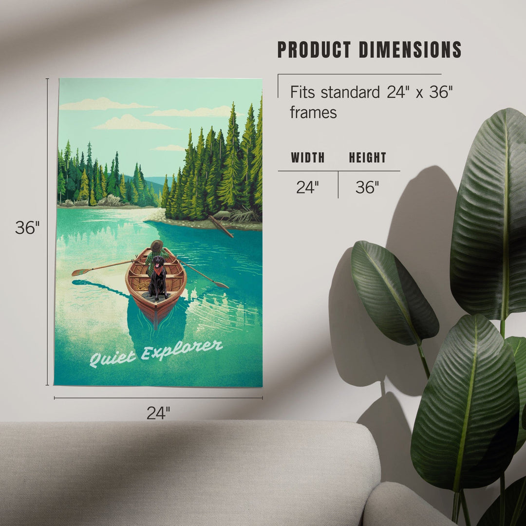 Quiet Explorer, Boating, Hills, Art & Giclee Prints Art Lantern Press