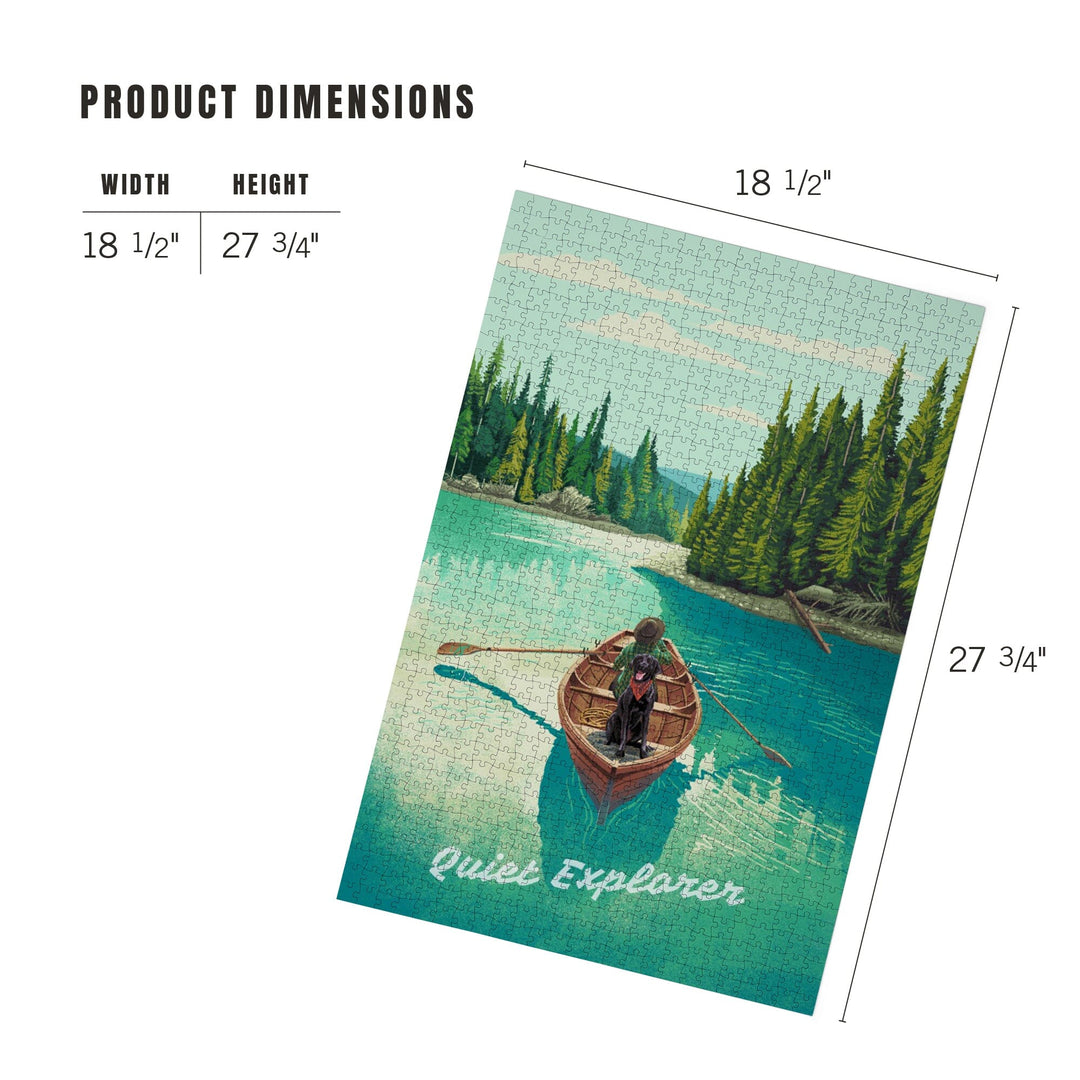Quiet Explorer, Boating, Hills, Jigsaw Puzzle Puzzle Lantern Press