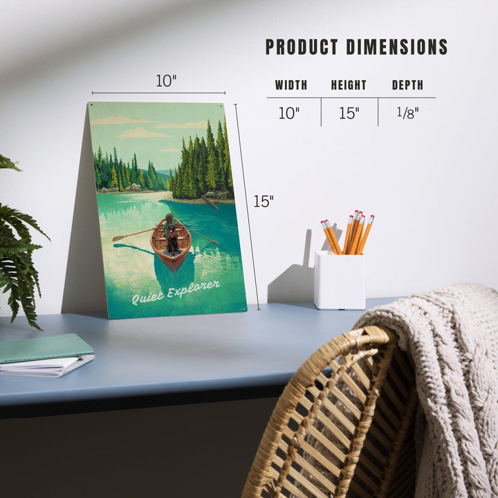 Quiet Explorer, Boating, Hills, Wood Signs and Postcards Wood Lantern Press