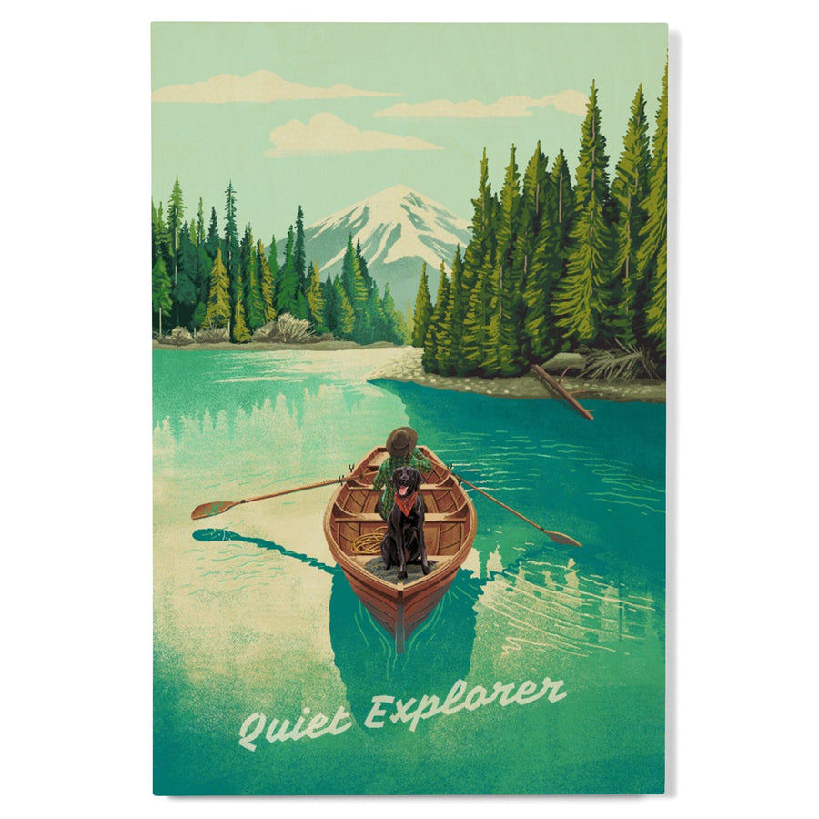 Quiet Explorer, Boating, Mountain, Wood Signs and Postcards Wood Lantern Press