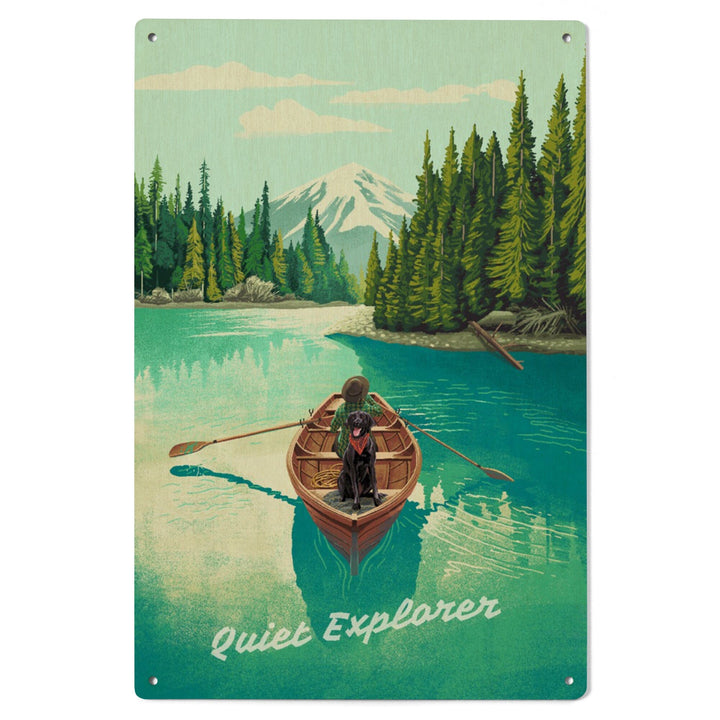 Quiet Explorer, Boating, Mountain, Wood Signs and Postcards Wood Lantern Press
