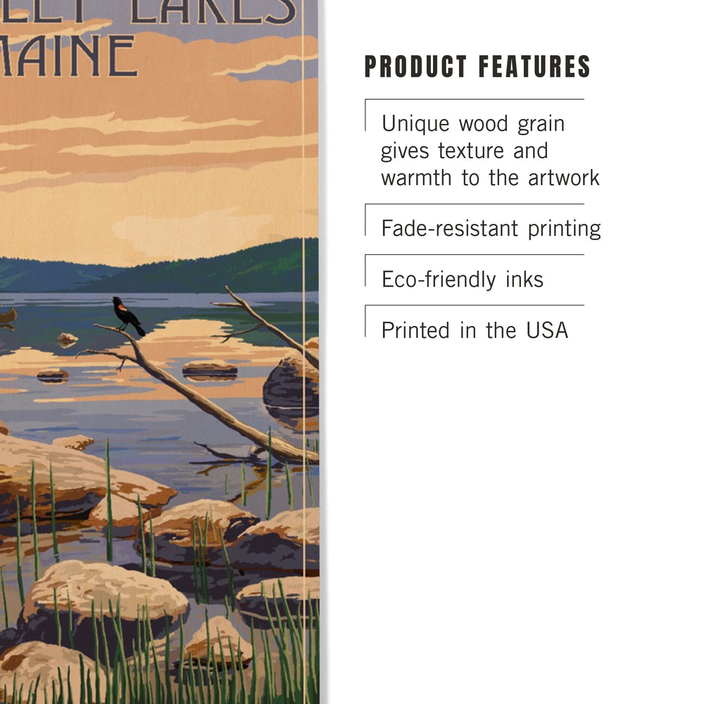 Rangeley Lakes, Maine, Lake Sunrise Scene, Lantern Press Artwork, Wood Signs and Postcards Wood Lantern Press