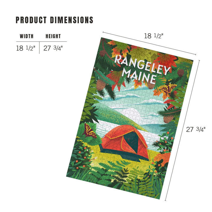 Rangeley, Maine, Peek That View, Tent Camping, Fall Colors, Jigsaw Puzzle Puzzle Lantern Press