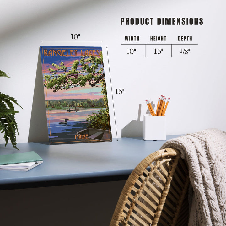 Rangeley, Maine, Summer Lake Sunset Scene, Lantern Press Artwork, Wood Signs and Postcards Wood Lantern Press