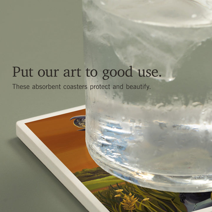 Raven and Skull, Coasters Coasters Lantern Press