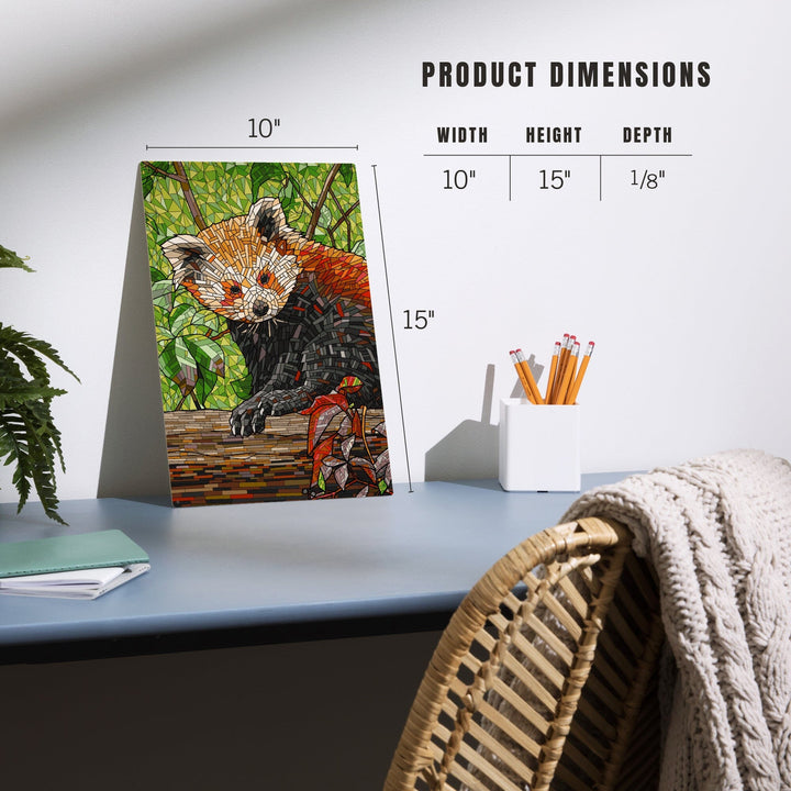 Red Panda, Mosaic, Lantern Press Artwork, Wood Signs and Postcards Wood Lantern Press