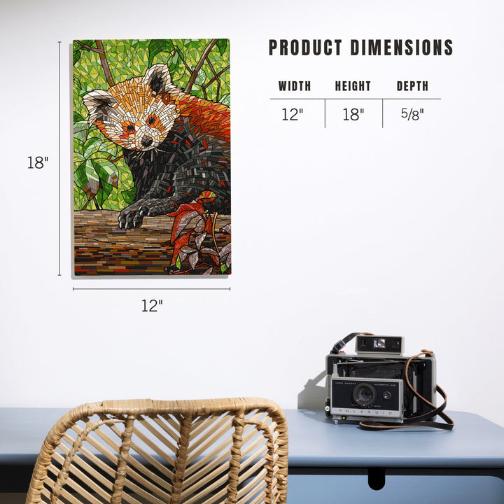 Red Panda, Mosaic, Lantern Press Artwork, Wood Signs and Postcards Wood Lantern Press