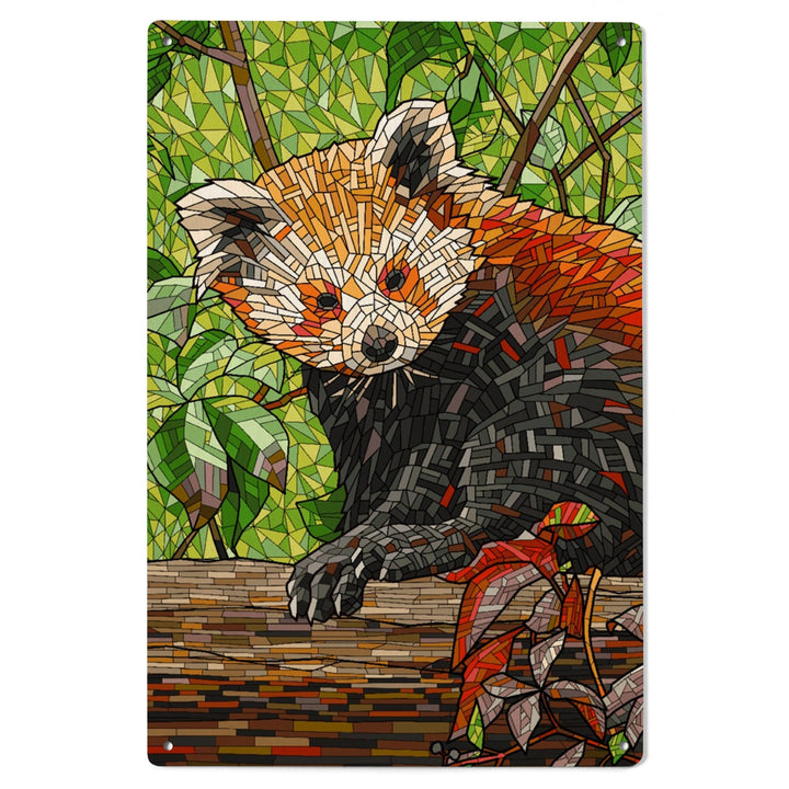 Red Panda, Mosaic, Lantern Press Artwork, Wood Signs and Postcards Wood Lantern Press