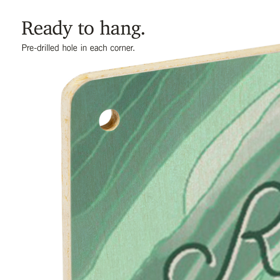 Red River, New Mexico, Get Outside, Fishing, Underwater Trout, Wood Signs and Postcards Wood Lantern Press